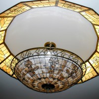 Witrażowe obramowanie lampy Tiffany